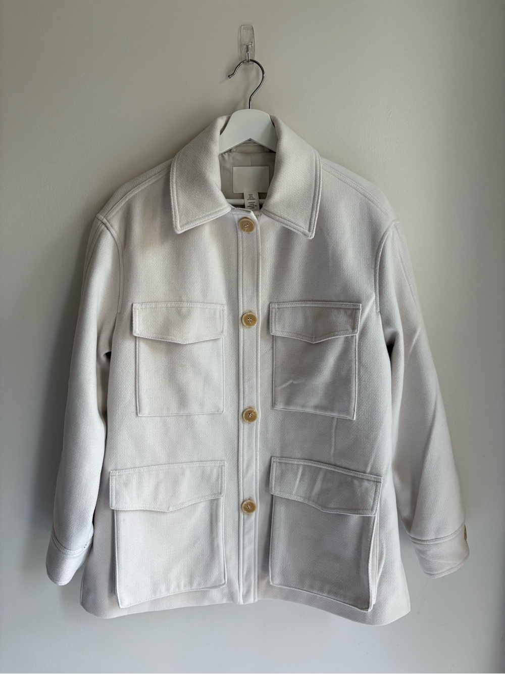 Mens Cream Shirt Jacket